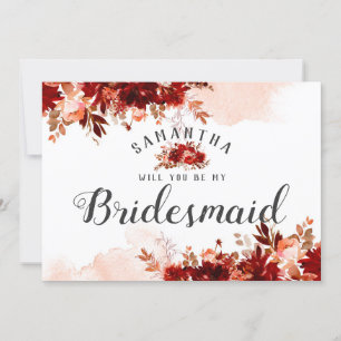 Rustic Beauty Be My Bridesmaid Proposition Card