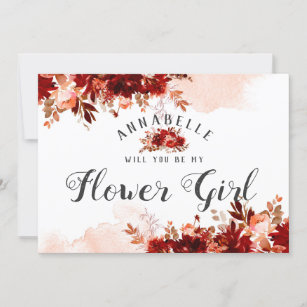 Rustic Beauty Be My Flower Girl Proposition Card