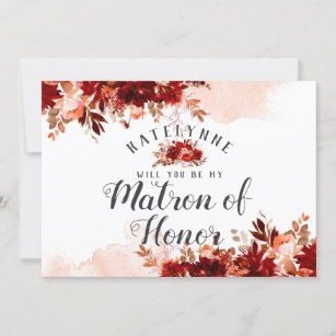 Rustic Beauty Be My Matron of Honor Proposition Ca