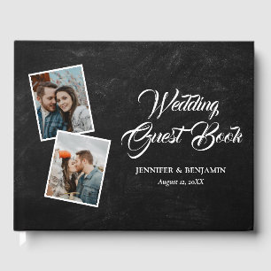 Rustic Black Chalkboard Mariage Photo Livre d'invi