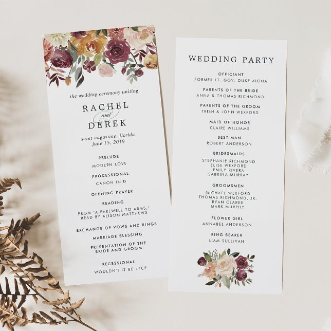 Rustic Bloom Mariage programme de cérémonie (Créateur téléchargé)