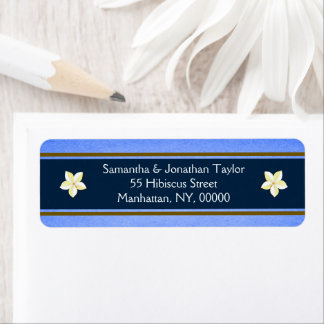 Rustic Blue Floral Retourner l'adresse Étiquettes