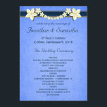 Rustic Blue Floral Wedding Programme Modèles<br><div class="desc">Flore Bleue Rustique © Sunny Mars Designs. Unique classe formelle entièrement personnalisable personnalisé vintage bleu rouillé élégant programme de mariage modèle avec bordures de ruban,  moderne joli fleurs blanches sur vieux arrière - plan de papier parchemin.</div>