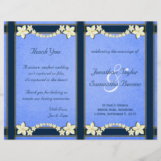 Rustic Blue Floral Wedding Programme Modèles