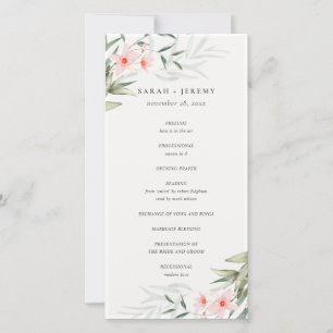 Rustic Blush Green Programme de mariage floral