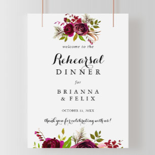 Rustic Blush Reprsal Diner Affiche de bienvenue