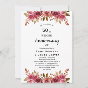 Rustic Boho 50e anniversaire Invitation
