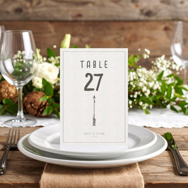 Rustic Boho Arrow Mariage Numéro de table ID1109 (Créateur téléchargé)