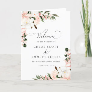 Rustic Boho rose Floral Mariage programme de livre