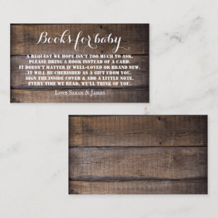 Rustic Book Request Baby shower Invitation Card