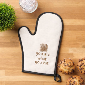 Rustic Bread & Handwritten Text Oven Mitt