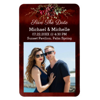 Rustic Brown Save The Date of Our Wedding Magnet