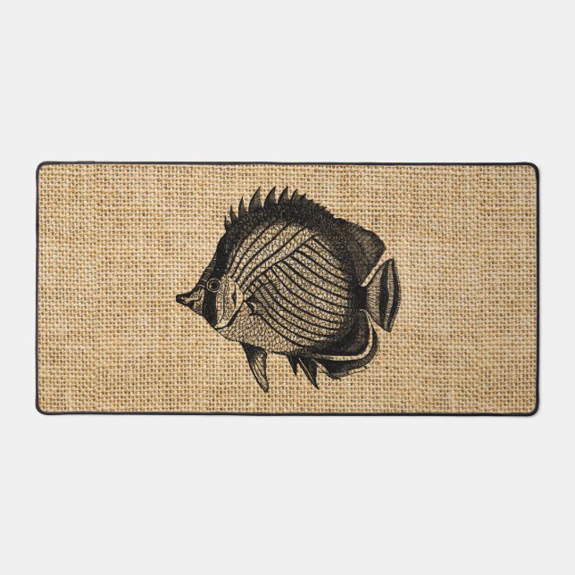 Rustic Burlap Photo Tropical Fish Design (Recto)