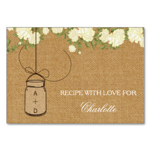 Rustic Burlap Rose carte de recette de douche nupt