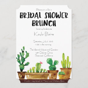 Rustic Cactus Fête des mariées Brunch Invitation