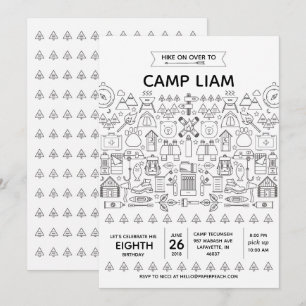 Rustic Camping Anniversaire de fête Invitation pou