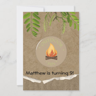 Rustic Camping Party Invitations d'anniversaire