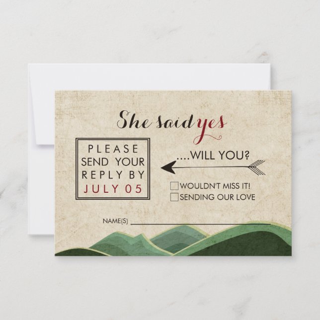Rustic Camping Wedding rsvp (Devant)