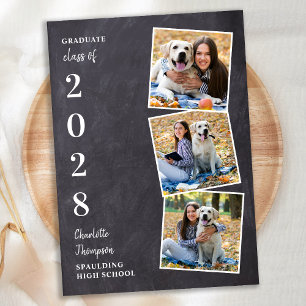 Rustic Chalkboard 3 Faire-part de diplôme photo