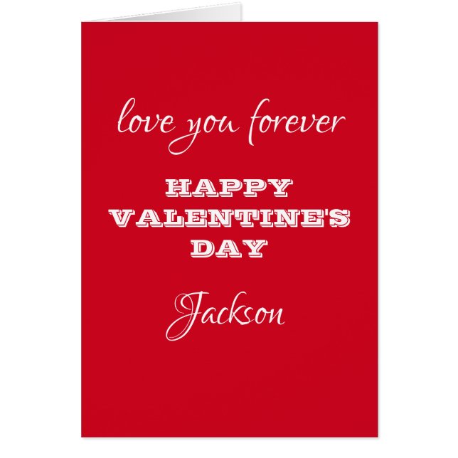 Rustic Chic Nom de script Red Valentines Carte de  (Devant)