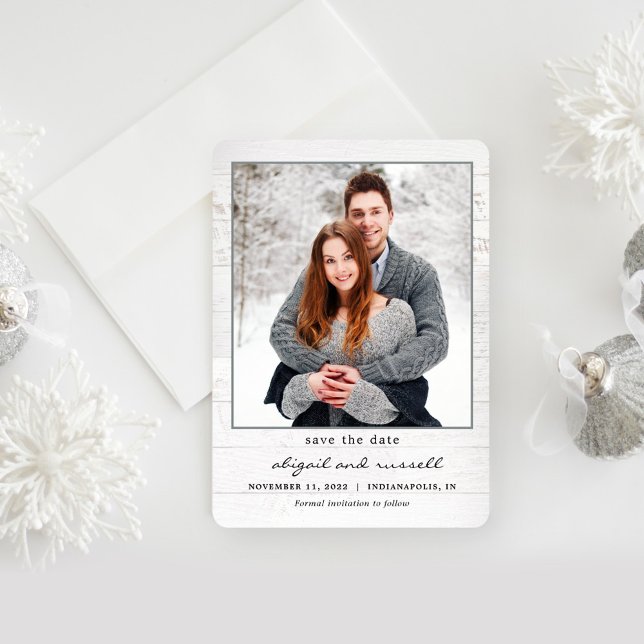 Rustic Chic Photo Wedding Enregistrer La Carte Dat (Créateur téléchargé)