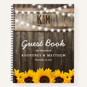 Rustic Chic Sunflower Mariage Livre d'invité