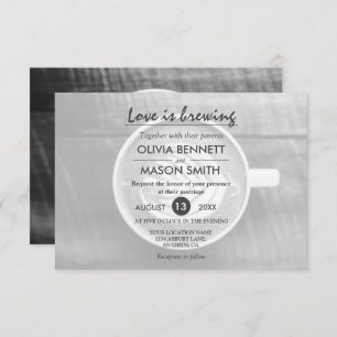 Rustic Coffee Bean-Love brasse une carte Mariage