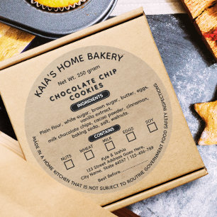 Rustic Cookies Étiquette Boulangerie Emballage