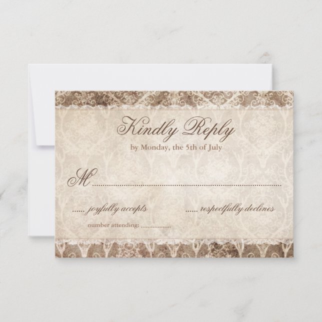 Rustic Country Antler + Cartes RSVP de mariage de  (Devant)