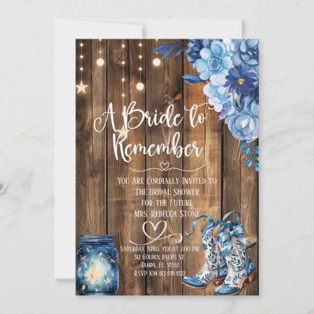 Rustic Country Bridal Shower Invitation  (Devant)