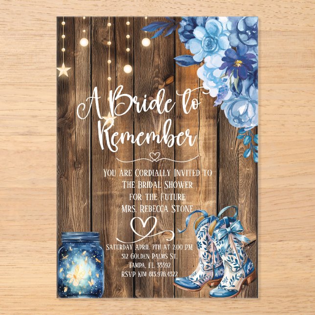 Rustic Country Bridal Shower Invitation  (Recto)
