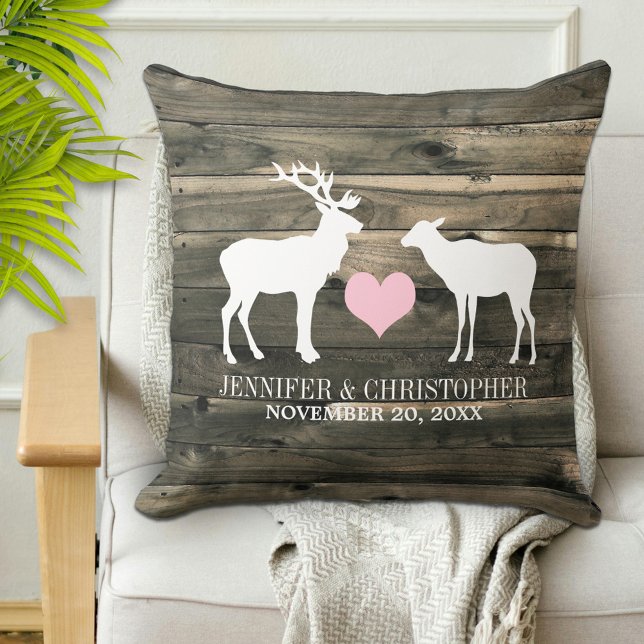 Rustic Country Buck et Doe Mariage Coussin (Créateur téléchargé)