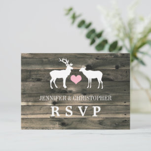 Rustic Country Buck et Doe RSVP Faire-part