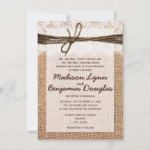 Rustic Country Burlap Imprimer Invitations De Mari