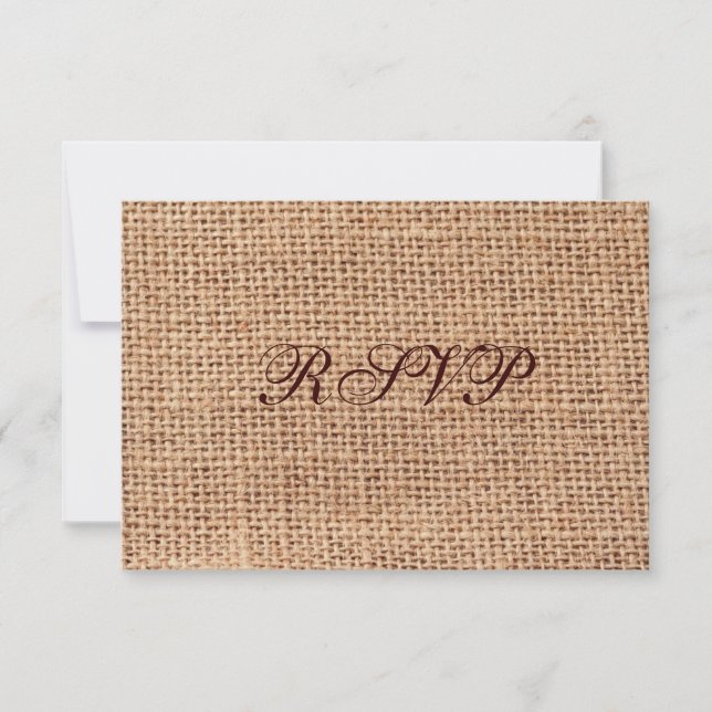 Rustic Country Burlap Wedding Cartes RSVP (Devant)