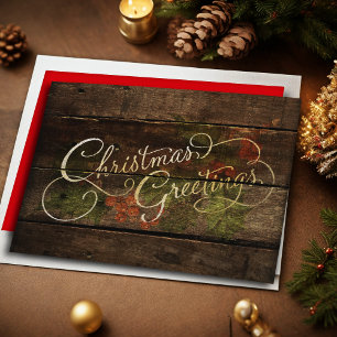 Rustic Country Christmas Greeting Carte de vacance