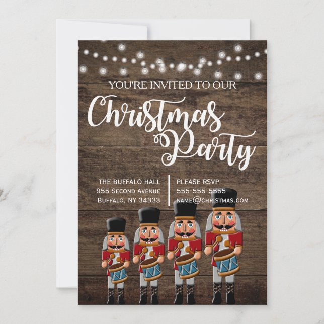 Rustic Country Christmas Nutcracker Invitation (Devant)