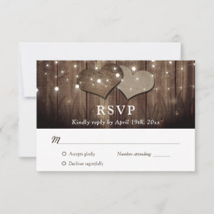 Rustic Country Grange Jardin Mariage Cartes RSVP