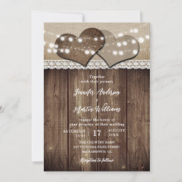 Rustic Country Grange Jardin Mariage Invitations