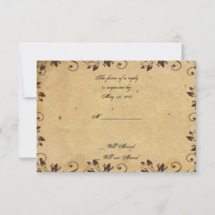 Rustic Country Grange Wood Beauté Carte de réponse
