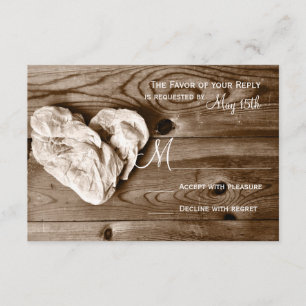 Rustic Country Grange Wood Coeur Mariage RSVP Cart