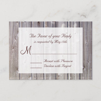 Rustic Country Grange Wood Wedding Cartes RSVP