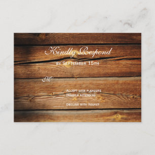 Rustic Country Grange Wood Wedding Cartes RSVP