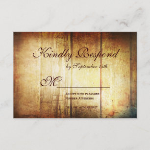 Rustic Country Grange Wood Wedding Cartes RSVP