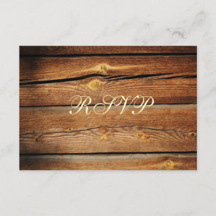 Rustic Country Grange Wood Wedding Cartes RSVP