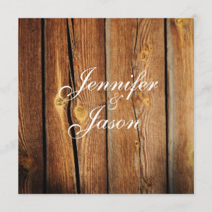 Rustic Country Grange Wood Wedding Invitations