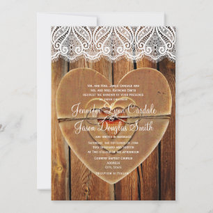 Rustic Country Hearts Grange Faire-part de mariage
