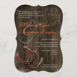 Rustic Country Horseshoes Ver2 Wedding Invitations