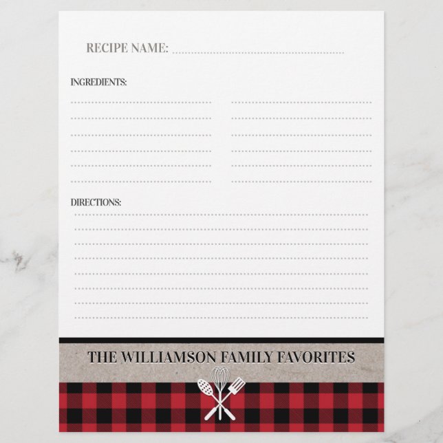 Rustic Country Kitchen Recette Classeur Insertion (Devant)