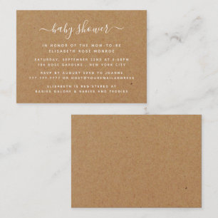 Rustic Country Kraft Baby shower Invitation de bil